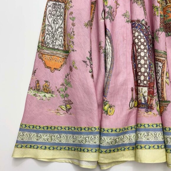 ALEMAIS Multicolour Monte Midi Dress in Linen - Picture 8 of 16